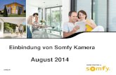 August 2014 - service.somfy.com · 4 Installation in 3 Schritten: 1. Anschließen der Produkte 2. Einbinden der Kamera in TaHoma i. Somfy-Kamera M1011-W (WLAN IP-Kamera für Innenbereich)