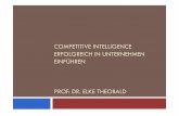COMPETITIVE INTELLIGENCE ERFOLGREICH IN UNTERNEHMEN ... · Zentrales CI-System Competitive Intelligence (CI) Manager Output ! CI-Newsletter + CI-Intranet ! Country Management Report