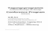 Tagungsprogramm Conference Program - KH2013 - Startseite · view presentation we will address some recent developments of advanced radar techniques. The improvement of space situational