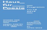 Programm 11/12 2019 · samische dichtung 27. open mike wissen der dichtung zebra poetry film festival programm 11/12 2019