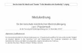 Modulordnung - hmt-leipzig.de · Hochschule für Musik und Theater "Felix Mendelssohn Bartholdy" Leipzig Für die Module in dieser Modulordnung gelten folgende Zuordnungen: i Instrumentale