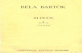 BELA BARTOK · BELA BARTOK 2 VIOLINEN 10452 alb 44 Duos (1931) in 2 Heften 2 KLAVIERE ZU 4 HXNDEN 8779 I. Klavierkonzert (1926), Klavierauszug 10995 II. Klavierkonzert (1930/31),