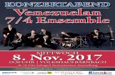 KONZERTABEND Venezuelan 7/4 Ensemble · mit dem Venezuelan 7/4 Ensemble für Trompeter Anmeldungen und Informationen: musikschule@baernbach.at 19:30 Uhr Konzertabend PROGRAMM 7 junge,