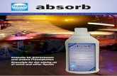 absorb - pramol.com filePulver zur hygienischen und schnellen Aufnahme von ﬂüssigen Ausscheidungen wie z.B. Erbrochenem, Blut, Urin, usw. Bindet in Sekunden alle unangenehmen