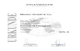 VOLKSWAGEN AK TIENGESELLSCHAFT Mentor GmbH & Co. Otto ...€¦ · Mentor GmbH & Co. Otto - Hahn - Straße 1 40699 Erkrath (DEU) D-U-N-S@ Nr.: 31-744-6508 am 15.09.2009 Formel Q Fähigkeit