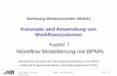 Konzepte und Anwendung von Workflowsystemen · Jutta Mülle / Silvia von Stackelberg WfMS - WS 2010/2011 Kap. 7 - 1 Konzepte und Anwendung von Workflowsystemen Kapitel 7: Workflow