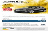 Der Polo JOIN. - tiemeyer.de · Polo JOIN 1.0 48 kW (65 PS)* Ausstattung: Umfeldbeobachtungssystem „Front Assist“ mit City-Notbremsfunktion, Start- Stopp-System, Multifunktionsanzeige