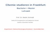 Chemie studieren in Frankfurt · Chemie studieren in Frankfurt: Bachelor + Master Lehramt Prof. Dr. Martin Schmidt Institut für Anorganische und Analytische Chemie Goethe-Universität