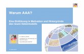 Warum AAA? · 15. März 2010 1 Warum AAA? Eine Einführung in Motivation und Hintergründe des neuen Datenmodells Dr. Markus Seifert Landesamt für Vermessung und