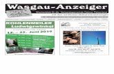 WasgauAneiger 06. Juni 2019 1 Wasgau-Anzeiger · WasgauAneiger 06. Juni 2019 1 Wasgau-Anzeiger Wochenblatt für die Verbandsgemeinde Dahner Felsenland mit den amtlichen Bekanntmachungen