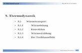 9. Thermodynamik - · PDF file 9. Thermodynamik Doris Samm FH Aachen Physik für E-Techniker 9. Thermodynamik • 9.5 Wärmetransport • 9.5.1 Wärmeleitung • 9.5.2 Konvektion •
