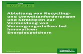 Ableitung von Recycling- und Umweltanforderungen und ... · PDF file 07/2016 . TEXTE . Ableitung von Recycling- und Umweltanforderungen und Strategien zur Vermeidung von Versorgungsrisiken