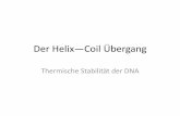 Der Helix—Coil Übergang - uni-muenchen.de...Der Helix—Coil Übergang Thermische Stabilität der DNA Dilemma • Hohe Stabilität der DNA Doppelhelix notwendig zur dauerhaften