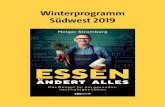 Winterprogramm Südwest 2019 · Henrik Ennart, Niklas Ekstedt / Noch mehr Happy Food 25. November 2019 Marco Borges / Greenprint 18. November 2019 Jerk W. Langer, Jens Linnet / Gesunder