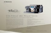 Die Neue der Royal Serie · Die Saeco Royal Gran Crema steht in der Tradition der Royal Serie für die Zubereitung von hochwertigem Espresso und Kaffee Creme aus ganzen Bohnen. Die