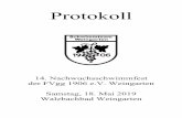Protokoll · 2019-06-06 · Protokoll 14. Nachwuchsschwimmfest der FVgg 1906 e.V. Weingarten Samstag, 18. Mai 2019 Walzbachbad Weingarten