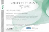 ZERTIFIKAT - T-Systems · ISO 9001:2015 DEKRA Certification GmbH bescheinigt hiermit, dass die Organisation T-Systems International GmbH Zertifizierter Bereich: Bereitstellung von