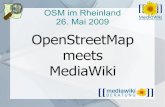 OpenStreetMap meets MediaWiki · 2018-01-16 · Wikimedia Germany has decided to help the OpenStreetMap community, and one part of this help is providing a place to play with OpenStreetMap-replated