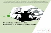 Rechte Musik in rechten LebensweltenFachtagung des Kompetenznetzwerks „Demokratie leben!“ Rheinland-Pfalz Rechte Musik in rechten Lebenswelten Programm 9.00 Uhr Empfang und Begrüßung