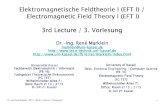 Elektromagnetische Feldtheorie I (Elektromagnetische ... · PDF file Elektromagnetische Feldtheorie I (Elektromagnetische Feldtheorie I (EFT I) / EFT I) / Electromagnetic Field Theory