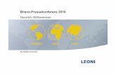 BPK-2016 Praesentation fin · Bilanz-Pressekonferenz LEONI AG, 23. März 2016 Konzern · Eckpunkte 2015 als große Herausforderung-Ordentlicher Umsatzzuwachs auf 4,5 Mrd.Euro-Enttäuschendes