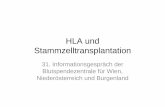 HLA und Stammzelltransplantation - Rotes Kreuz 2010-03-10¢  HLA und Stammzelltransplantation 31. Informationsgespr£¤ch