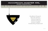 Accordion Master XXL · 2019-12-11 · Accordion Master XXL first before turning on any active loud speakers or amplifiers. Make sure the POWER switch on the back of the device is