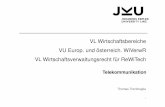 VL Wirtschaftsbereiche VU Europ. und österreich. WiVerwR ... · Einteilung der Frequenzen durch Internationale Fernmeldeunion, teilweise ... Speicherung von Daten Achtung des Privat-