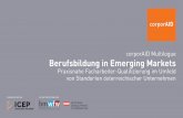 corporAID Multilogue Berufsbildung in Emerging Markets · 2019-04-15 · Desarrollo y actualización de estándares de competencias Coordina al organismo evaluador de competencias