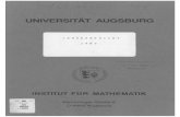 SITÄT AUGSBURG...Der vorliegende Jahresbericht &s Instituts für Mathemtik der Universität Augsburg gibt einen ttberblick über die Aktivitäten der Mitglieder und Gäste des Instituts