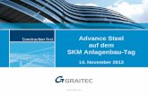 Advance Steel auf dem SKM Anlagenbau-Tag...• Einfache Erstellung von Dokumenten •Übereinstimmung aller Zeichnungen und Dokumente "Die automatische Verarbeitung sämtlicher Daten