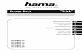 PowerPack “Stick” - Hama · 2016-04-14 · • Connect the USB charging/connecting cable included to the USB port on the Power Pack and to the microUSB port on your terminal device