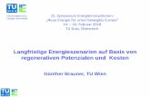 Langfristige Energieszenarien auf Basis von …Günther Brauner, TU Wien Langfristige Energieszenarien auf Basis von regenerativen Potenzialen und Kosten 15. Symposium Energieinnovationen: