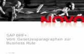 SAP BRF+: Vom Gesetzesparagraphen zur Business Rule · 2019-11-27 · BRF+ hat seine Stärken dort, wo Regeln komplex und flexibel sein müssen BRF+ steht und fällt mit der Entscheidung,