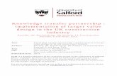Knowledge transfer partnership : implementation of target value …usir.salford.ac.uk/31823/3/678_camera_1397738422_%281%29.pdf · 2019-11-25 · Target value design (TVD) inherits