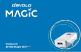 Installation devolo Magic WiFi 2-1-1 · Stecken Sie den devolo Magic WiFi-Adapter in eine freie Wandsteckdose und warten Sie, bis die LED schnell weiß blinkt (ca. 1 Minute). Connect