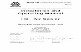 Installation and Operating Manual HC -Air Cooler · 2018-09-12 · Fan Soft Control the motor or the fan wheel , thus presenting a burns risk Cooling should only cooler. Before opening