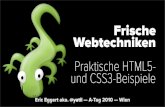 HTML5? · HTML5 und CSS3 sind keine abgeschlossenen Speziﬁkationen. Die Implementation in Browsern ist noch lückenhaft. HTML5 + CSS3 + More = NEWT. HTML5 + CSS3 + More = NEWT SVG,