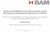Einfluss der Modifikation von Polysacchariden auf die ... of self-compacting concrete and mortar Wolfram Schmidt BAM Bundesanstalt für Materialforschung und -prüfung 20. Kolloquium