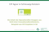 EIP Agrar in Schleswig-Holstein · EIP Agrar in Schleswig-Holstein * In Schleswig-Holstein sind 10 Mio. € für EIP-Projekte in 2015 -2020 eingeplant. 1. Call war in 2014, 2. Call