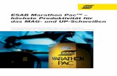 ESAB Marathon PacTM höchste Produktivität für das MAG- und · PDF file Marathon Pac - einfacher Transport, leicht zu installieren und zu entsorgen. Handling Marathon Pac ist auf