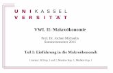 VWL II: Makroökonomie · 2015-04-14 · VWLII: Makroökonomie SS 2015 Prof. Dr. Jochen Michaelis 1. Überblick Typische Makro -Fragestellungen • Was bestimmt das langfristige Wirtschaftswachstum