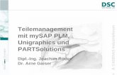 Teilemanagement mit mySAP PLM, Unigraphics und ......-SAP PDM -Projekte 2000 Software Partner der SAP AG für die Schnittstelle von Unigraphics zu mySAP PLM 1998 1983 1995 Erste SAP-Projekte