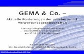 GEMA & Co. DEHOGA Bundesverband, Berlin 2017, Folie 1 . GEMA & Co. ¢â‚¬â€œ Aktuelle Forderungen der urheberrechtl