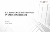 SQL Server 2012 und SharePoint im Unternehmenseinsatz · PDF file Agenda • SQL Server 2012 AlwaysOn –Hochverfügbarkeit für SharePoint • Wissensdatenbank für wichtige Datenqualitätsaufgaben