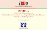 CPD’s Initial Assessment of...ব ল দ দ রউন নয দ রস ব ধ পর য দল চ COVID-19 CPD’s Initial Assessment ofCPD IRBD 2020 Team Senior Research Associates
