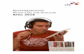 NEUERWERBUNGEN MUSIK-CDS ZUR AUSLEIHE APRIL 2018 · 2018-11-26 · NEUERWERBUNGEN MUSIK-CDS ZUR AUSLEIHE APRIL 2018 5 Signatur Titel Instrumentalmusik: Kammermusik Ton 3420 Schum