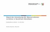 Stand der Umsetzung der Wasserrahmen- richtlinie in Nordrhein … · Pflichten/Zuständigkeiten Die jeweils zuständigen Wasserbehörden tragen für die Erreichung der Ziele der WRRL