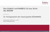 Das EnSaG und NABEG 2.0 aus Sicht des BDEW · 2019-07-26 · BDEW Bundesverband der Energie- und Wasserwirtschaft e.V. EnSaG und NABEG 2.0 aus BDEW-Sicht Bagatellverbräuche Stromverbräuche