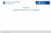Python „Datei-Eingabe und -Ausgabe“ · Programmiersprache Python Seite 16 … unter Windows datei = open('C:\python\dateien\temperatur.csv') Der Pfad beginnt mit dem Laufwerksbuchstaben.